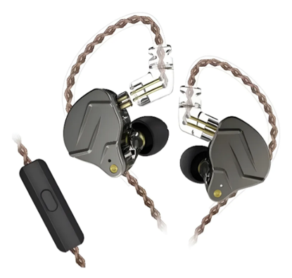 Imagen de Auriculares Kz Zsn Pro Monitores Con Micrófono Color Gray - Gris